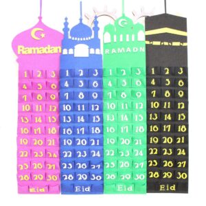 Wall Calendar Storage Bag Mubarak Countdown Calendar Hanging Bag