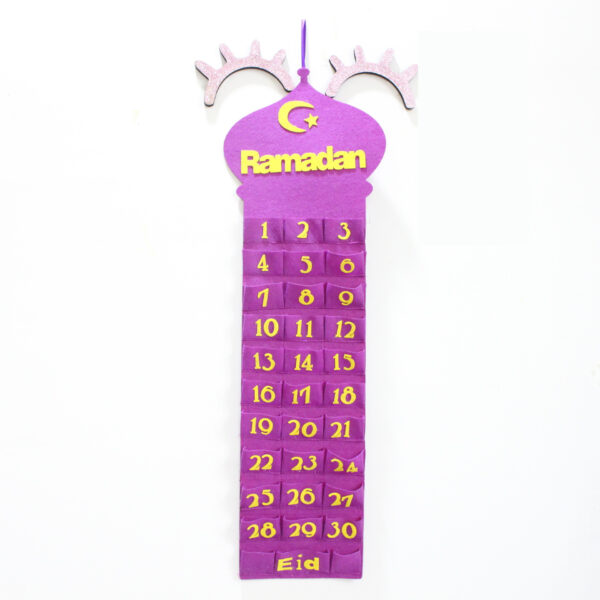 Wall Calendar Storage Bag Mubarak Countdown Calendar Hanging Bag