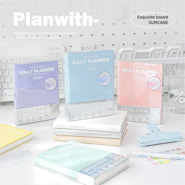 Planwith 2026 Pocket A6 Notebook Planner Soft Cover Mini Journal