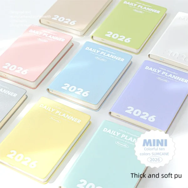 Planwith 2026 Pocket A6 Notebook Planner Soft Cover Mini Journal