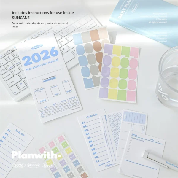 Planwith 2026 Pocket A6 Notebook Planner Soft Cover Mini Journal